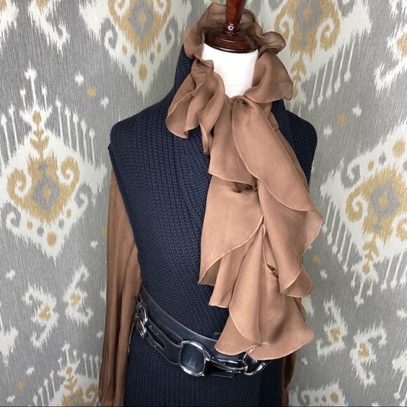 Ralph Lauren Black Cashmere Blend Lamb Shearling Flat Knit Open Front Cardigan - Picture 3 of 16